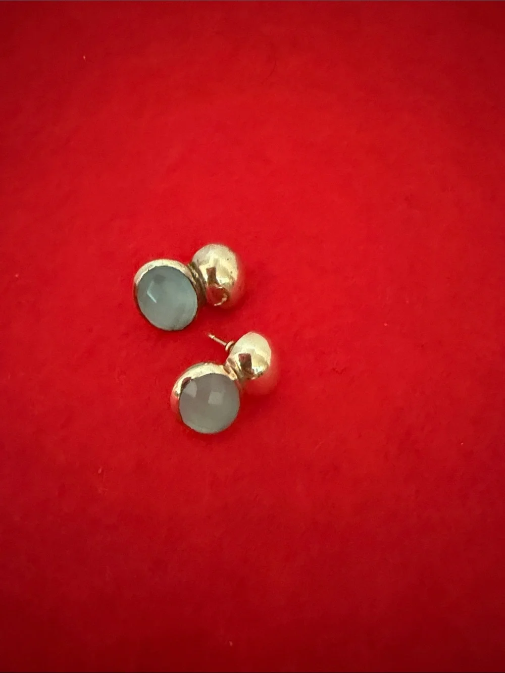 Julie Vos 925 Gold Plated Iradescent Double-Dot Stud Earrings
